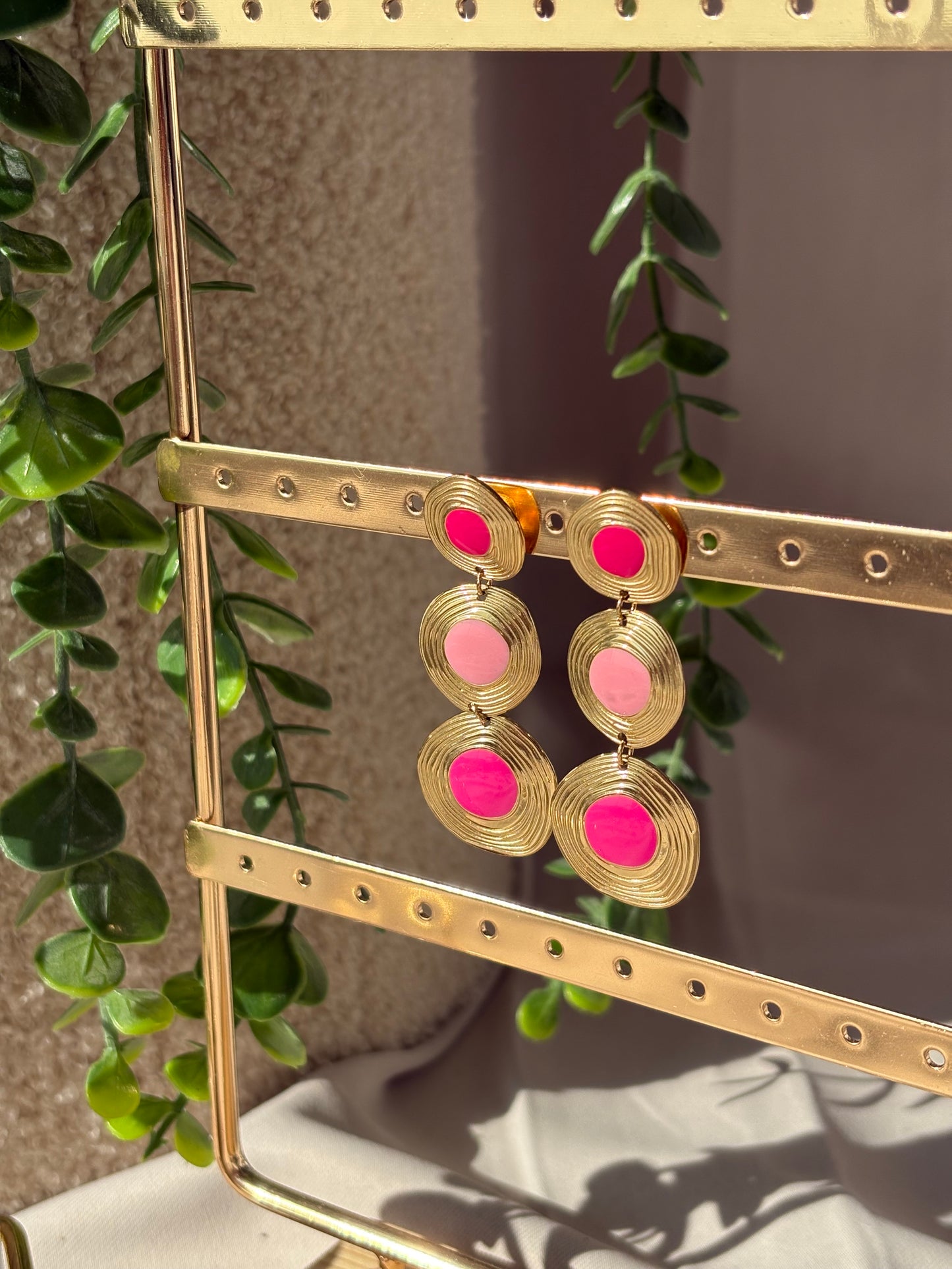 Boucle d'Oreille pendante Rose